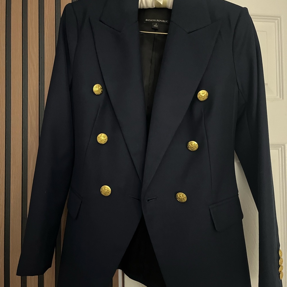 Banana Republic Dark Blazer with Gold Accents
